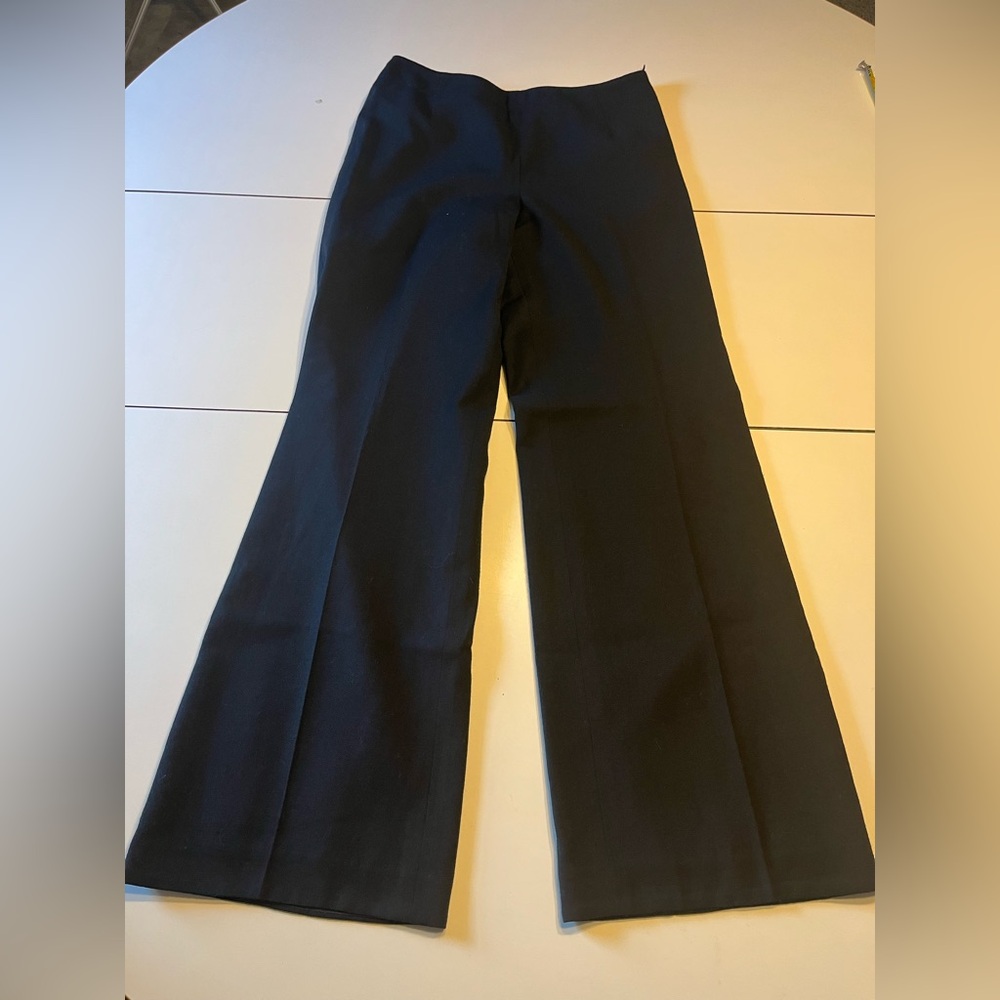 Talbots Black Wide-Leg Track Pants